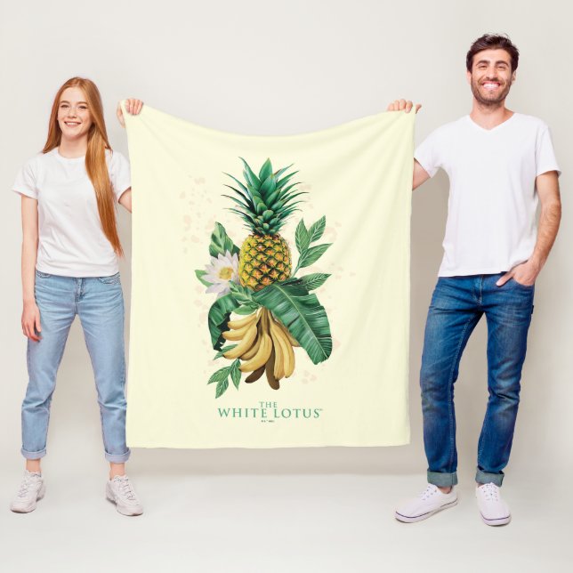 Ananassesvit vid vit Lotus Fleecefilt (På plats)