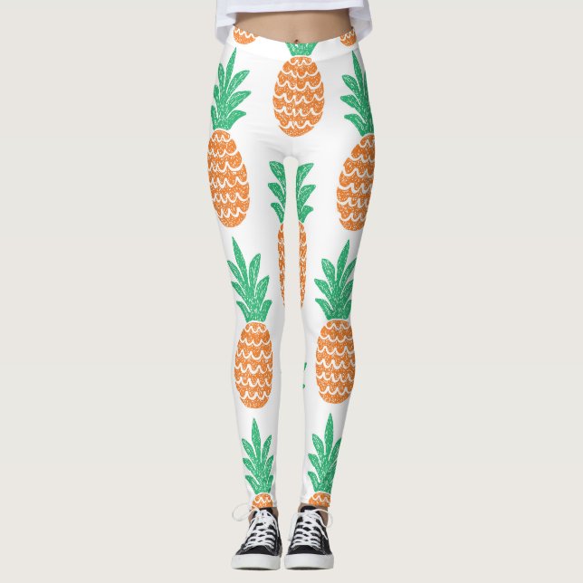 Ananassleuppspelning: Roligt Mönster Delight. Leggings (Framsida)