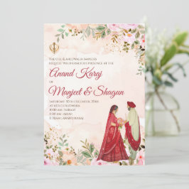Anand Karaj bröllopskort & Sikh-inbjudningar Inbjudningar