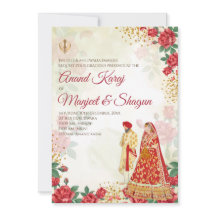 Anand Karaj inbjudan & Sikh-bröllopsinbjudningar