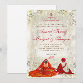 Anand Karaj-inbjudan & Sikh bröllopsinbjudningar Inbjudningar