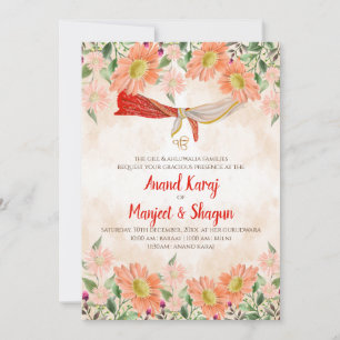 Anand Karaj-inbjudan & Sikh bröllopskort Inbjudningar