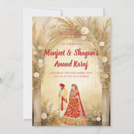 Anand Karaj-inbjudningar Digitala Sikh-bröllopskor Inbjudningar