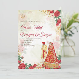 Anand Karaj-inbjudningar & Sikh bröllopsinbjudning Inbjudningar