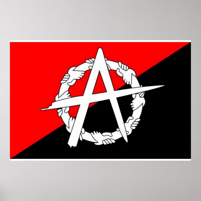 Anarchist händer flagga poster (Framsidan)