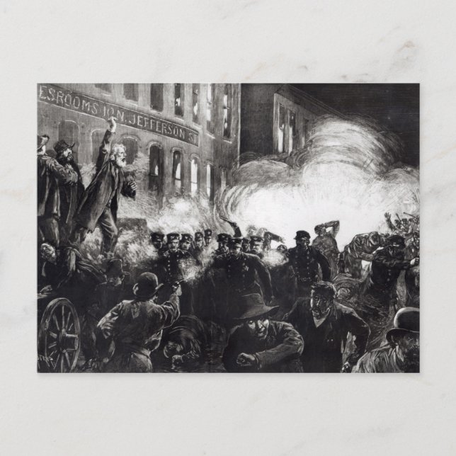 Anarchist Riot i Chicago Vykort (Framsida)