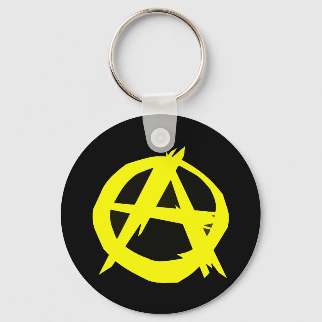 Anarcho Capitalism Black and Gult Flagga Nyckelring (Framsida)