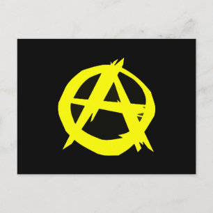 Anarcho Capitalism Black and Gult Flagga Vykort