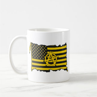 Anarcho-Capitalist Flag USA  Black & Gold flag Kaffemugg