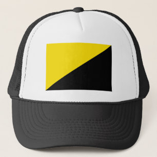 Anarcho kapitalism flagga anarchy symbol black yel keps