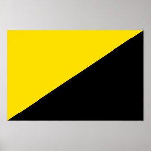 Anarcho kapitalism flagga anarchy symbol black yel poster