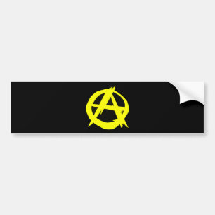 Anarcho kapitalismsvart och gul flagga bildekal
