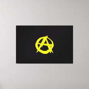 Anarcho kapitalismsvart och gul flagga canvastryck