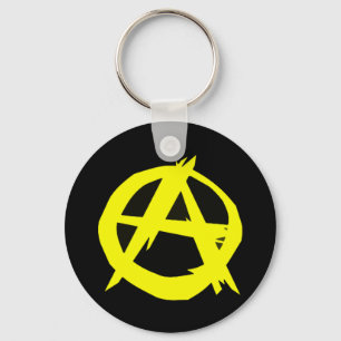 Anarcho kapitalismsvart och gul flagga nyckelring