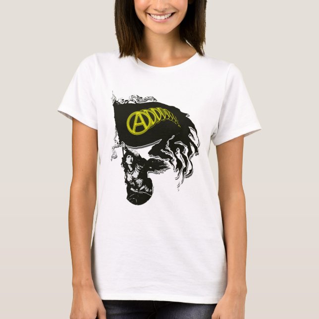 Anarcho kapitalistisk söndersliten flagga med t shirt (Framsida)