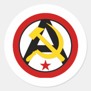 Anarcho-kommunist logotyp runt klistermärke
