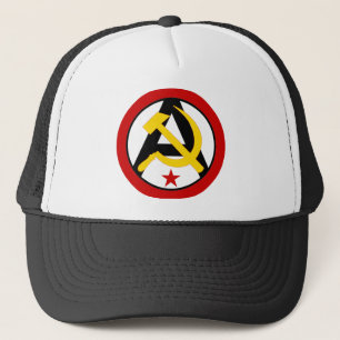 Anarcho-kommunist logotyp truckerkeps