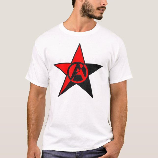 anarchosyndicaliststjärnat-skjorta tee (Framsida)