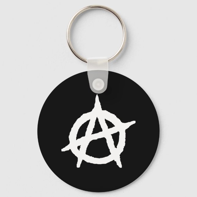Anarchy - Black White - Emo - Keychain Nyckelring (Framsida)