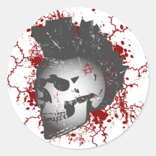 Anarchy Mohawk Skull Stickers Runt Klistermärke
