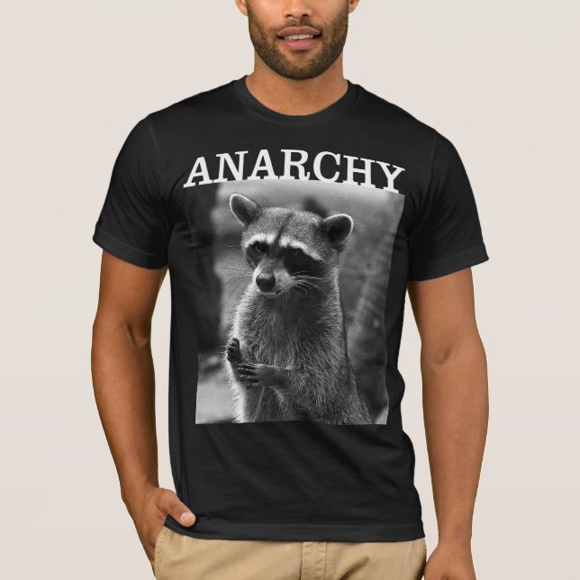 ANARCHY Raccoon Funny T Shirt (Framsida)