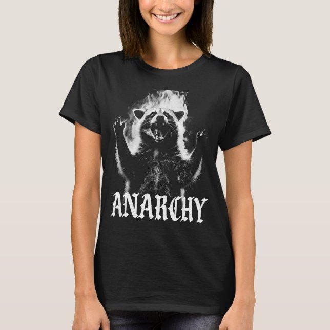 Anarchy Raccoon Konstig Odely Specific Meme T Shirt (Framsida)