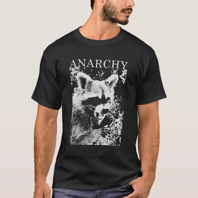 Anarchy Raccoon T Shirt (Framsida)