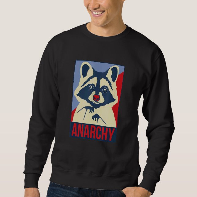 Anarchy Sopor Panda Raccoon Animal Design Lång Ärmad Tröja (Framsida)
