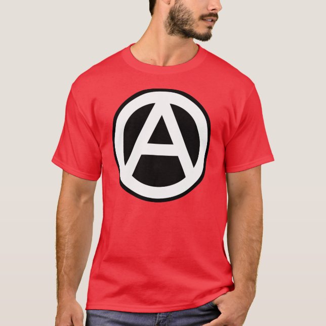 Anarchy Symbol Klassisch (schwarzer Hintergrund) Tee (Framsida)