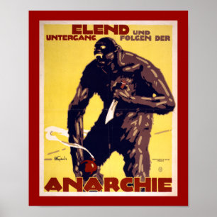 Anarki - affisch för tysk WWI (gränsen)