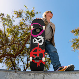 Anarki och Kärlek Mini Skateboard Bräda 18,5 Cm