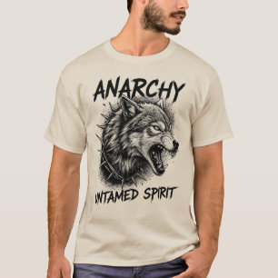 Anarki Varg Otämjd Andlig Punk Illustration T Shirt