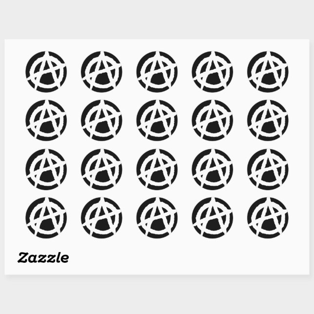 Anarkism Symbol Sticker Runt Klistermärke (Ark)