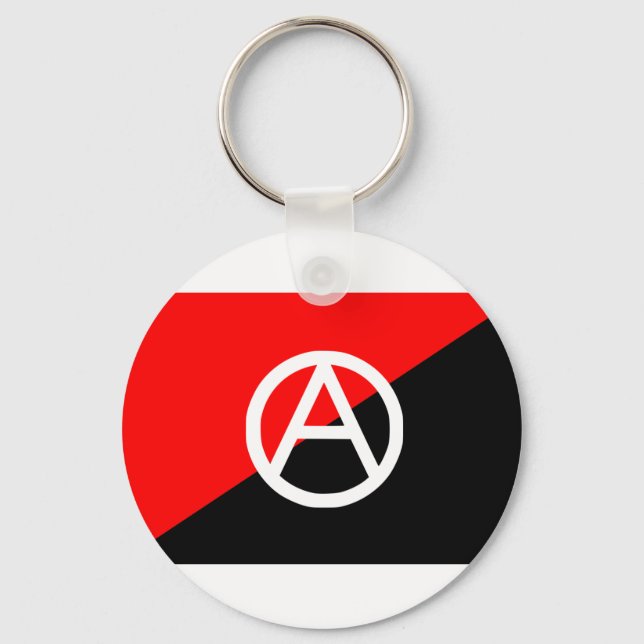 Anarkist-flagga med symbolen A Nyckelring (Framsida)