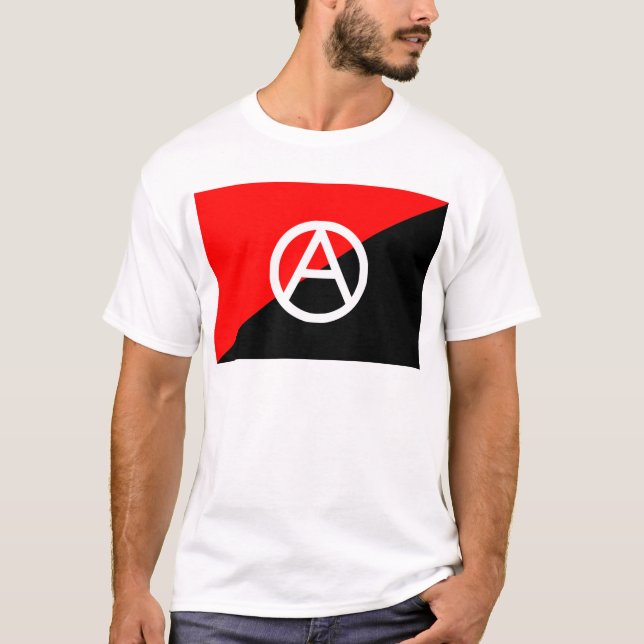 Anarkistflagga med a-symbol t shirt (Framsida)
