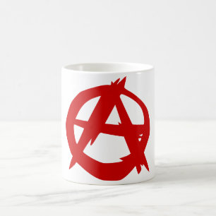 Anarkisymbol rött A och cirklar utan linjalen Kaffemugg
