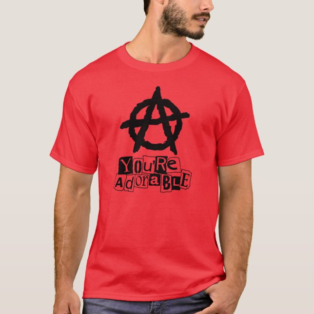 Anarkisymbolen "A you are are Adsible" Tee Shirt (Framsida)