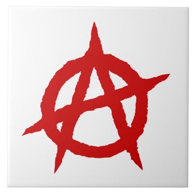 Anarkisymbolen röd punk musikkultur teckna kaos p kakelplatta (Framsidan)