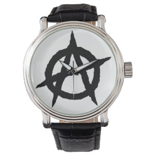 Anarkisymbolen Svart punk musikkulturtecken kaos Armbandsur