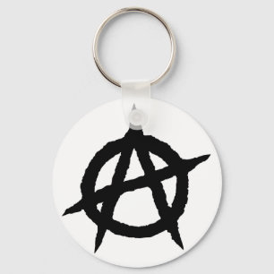 Anarkisymbolen Svart punk musikkulturtecken kaos Nyckelring