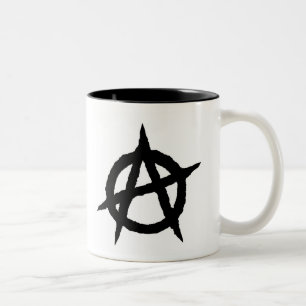 Anarkisymbolen Svart punk musikkulturtecken kaos Två-Tonad Mugg