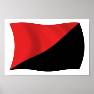 Anarko-Syndikalism Flagga Affisch Print