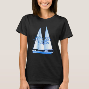 Anastasia Island Florida Coastal Nautical Sailing T Shirt