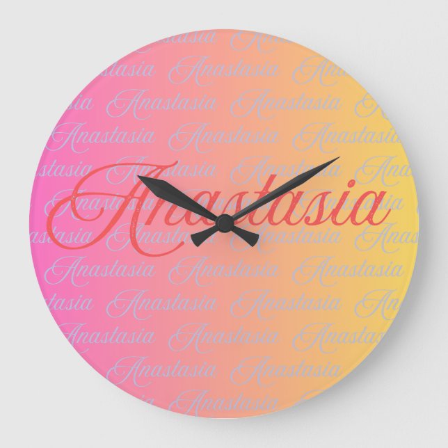 Anastasia Namn Design Mönster Stor Klocka (Framsida)