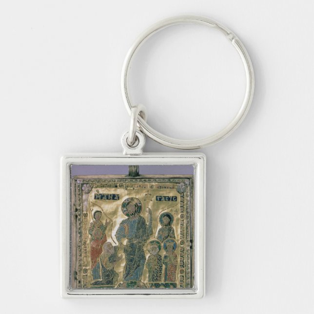 Anastasisen Fyrkantig Silverfärgad Nyckelring (Framsidan)