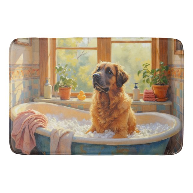 Anatolian Shepherd Bath Time Cozy Bathroom Decor Badrumsmatta (Framsidan)
