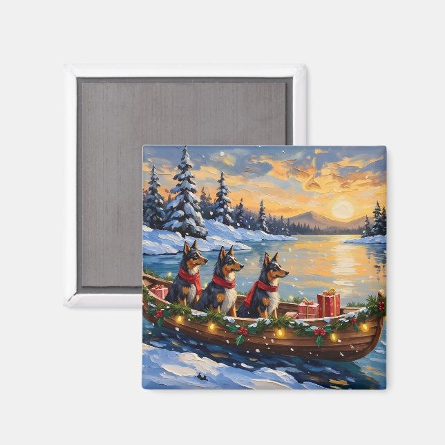 Anatolian Shepherd Christmas Boat Holiday Magnet (Front/Back)