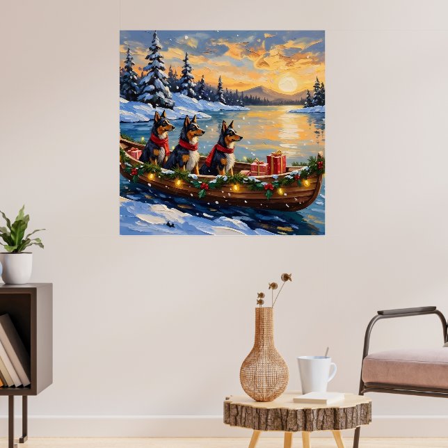 Anatolian Shepherd Christmas Boat Holiday Poster (Vardagsrum 3)