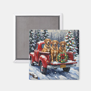 Anatolian Shepherd Dog jul röd lastbil Holiday Magnet