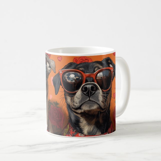 Anatolian Shepherd Heart Roses Alla hjärtans dag Kaffemugg (Framsida höger)